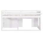 Cadre de lit mezzanine simple en bois Luxystar avec 3 tiroirs et une étagère