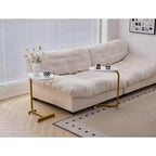Lot de 2 tables d'appoint blanches en forme de C, tables d'appoint minces pour canapé et lit, design compact pour petits espaces