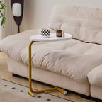 Lot de 2 tables d'appoint blanches en forme de C, tables d'appoint minces pour canapé et lit, design compact pour petits espaces
