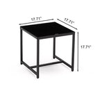 Table de chevet en MDF noir avec pieds en métal, table d'appoint moderne pour chambre à coucher