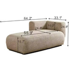 GDFStudio Dawn, méridienne capitonnée en tissu bouclette, pieds en bois