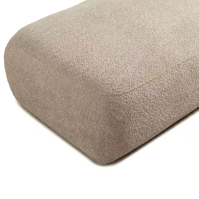 GDFStudio Dawn, méridienne capitonnée en tissu bouclette, pieds en bois