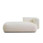 GDFStudio Dawn, méridienne capitonnée en tissu bouclette, pieds en bois