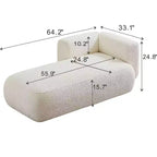 GDFStudio Dawn, méridienne capitonnée en tissu bouclette, pieds en bois