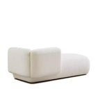 GDFStudio Dawn, méridienne capitonnée en tissu bouclette, pieds en bois
