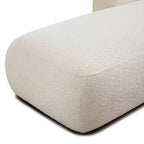 GDFStudio Dawn, méridienne capitonnée en tissu bouclette, pieds en bois