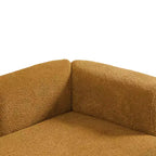 GDFStudio Dawn, méridienne capitonnée en tissu bouclette, pieds en bois