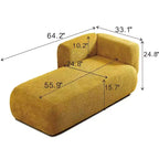 GDFStudio Dawn, méridienne capitonnée en tissu bouclette, pieds en bois