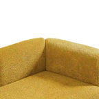 GDFStudio Dawn, méridienne capitonnée en tissu bouclette, pieds en bois