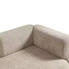 GDFStudio Dawn, méridienne capitonnée en tissu bouclette, pieds en bois
