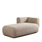 GDFStudio Dawn, méridienne capitonnée en tissu bouclette, pieds en bois
