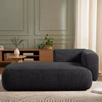 GDFStudio Dawn Boucle Upholstered Chaise Lounge with Wooden Legs