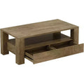 Lantine Farmhouse Coffee Table with Storage, 47 Large Rectangle Coffee Table with 2 Drawers, Wood Living Room Center Tea Table