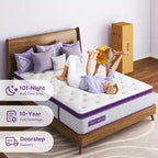 Matelas hybride à ressorts et mousse à mémoire de forme Sersper 14" avec surmatelas – Compatible avec lit plateforme, sommier tapissier ou sommier à lattes