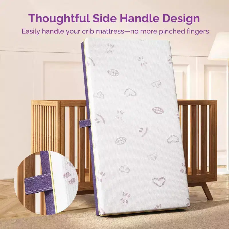 Matelas de lit de bébé Sersper - Doux, sûr et respirant avec mousse à mémoire de forme rafraîchissante