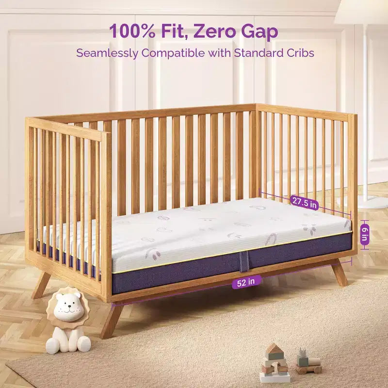 Matelas de lit de bébé Sersper - Doux, sûr et respirant avec mousse à mémoire de forme rafraîchissante