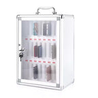 Cell Phone Locker, Aluminum Alloy Phone Storage Cabinet with Key Lock & EPE Lining, Wall-Mounted or Freestanding, for Office, Classroom, Gym