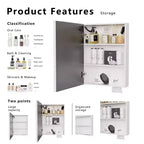 Armoire de toilette en aluminium FAMYYT de 66 cm (26 po) de large x 51 cm (20 po) de haut avec miroir et éclairage, antibuée, facile à installer