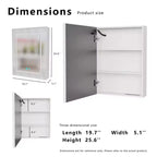Armoire de toilette en aluminium FAMYYT de 66 cm (26 po) de large x 51 cm (20 po) de haut avec miroir et éclairage, antibuée, facile à installer