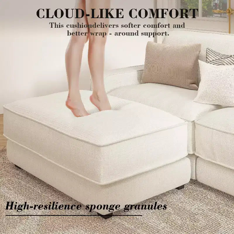 Dyonery 119 Canapé d'angle modulable convertible, Tissu CHENILLE, Canapé d'angle moderne surdimensionné avec assise profonde, Montage sans outils, Vert
