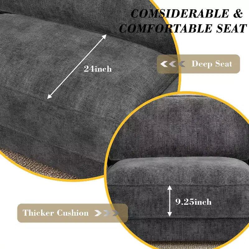Dyonery 119 Canapé d'angle modulable convertible, Tissu CHENILLE, Canapé d'angle moderne surdimensionné avec assise profonde, Montage sans outils, Vert