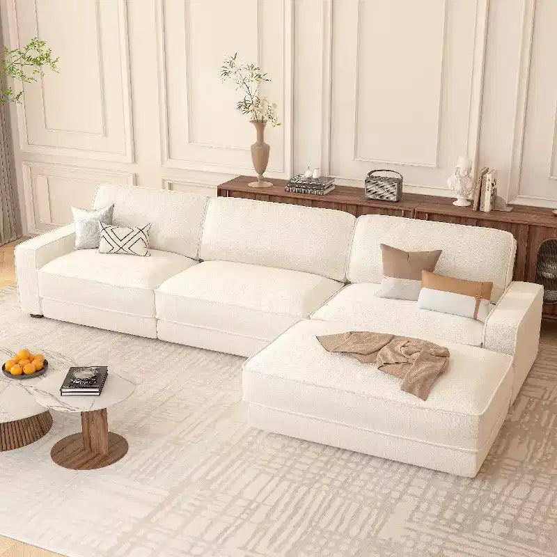 Dyonery 119 Canapé d'angle modulable convertible, Tissu CHENILLE, Canapé d'angle moderne surdimensionné avec assise profonde, Montage sans outils, Vert
