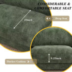 Dyonery 119 Canapé d'angle modulable convertible, Tissu CHENILLE, Canapé d'angle moderne surdimensionné avec assise profonde, Montage sans outils, Vert