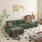 Dyonery 119 Canapé d'angle modulable convertible, Tissu CHENILLE, Canapé d'angle moderne surdimensionné avec assise profonde, Montage sans outils, Vert