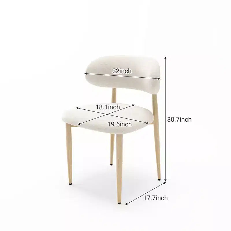 Chaises de salle à manger modernes rembourrées en métal GDFStudio Adanna avec dossier incurvé (lot de 4)