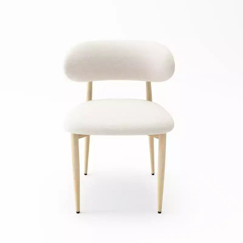 Chaises de salle à manger modernes rembourrées en métal GDFStudio Adanna avec dossier incurvé (lot de 4)