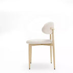 Chaises de salle à manger modernes rembourrées en métal GDFStudio Adanna avec dossier incurvé (lot de 4)