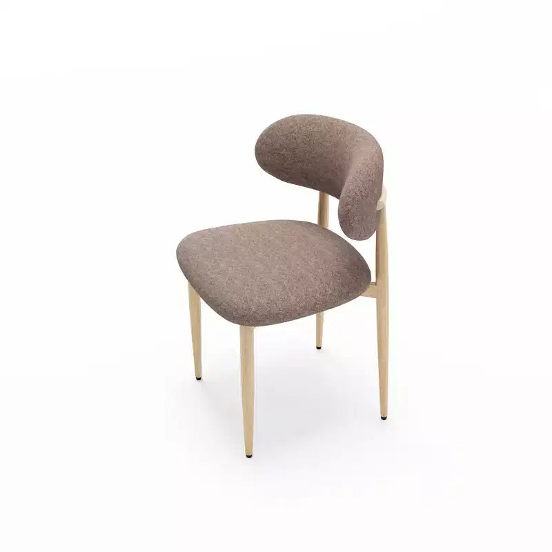Chaises de salle à manger modernes rembourrées en métal GDFStudio Adanna avec dossier incurvé (lot de 4)