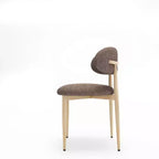 Chaises de salle à manger modernes rembourrées en métal GDFStudio Adanna avec dossier incurvé (lot de 4)