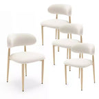 Chaises de salle à manger modernes rembourrées en métal GDFStudio Adanna avec dossier incurvé (lot de 4)