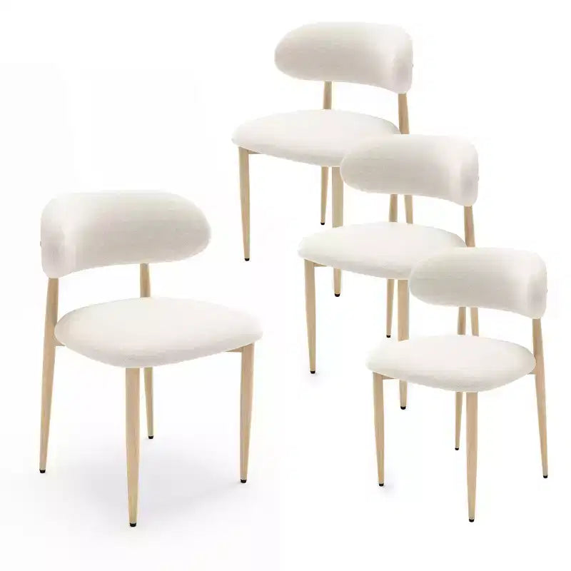 Chaises de salle à manger modernes rembourrées en métal GDFStudio Adanna avec dossier incurvé (lot de 4)