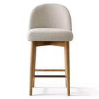 Lot de 4 tabourets de bar modernes en lin, hauteur comptoir, chaises d'îlot de cuisine de 64,7 cm avec pieds en bois massif pour salle à manger ou cuisine-Panipeachy