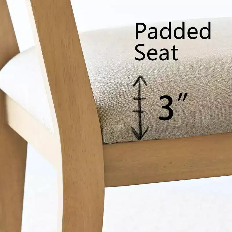 Lot de 6 chaises de salle à manger en bois avec dossier en rotin tressé et assise rembourrée, chaises d'appoint pour la cuisine, la salle à manger ou le coin petit-déjeuner-Panipeachy