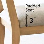 Lot de 6 chaises de salle à manger en bois avec dossier en rotin tressé et assise rembourrée, chaises d'appoint pour la cuisine, la salle à manger ou le coin petit-déjeuner-Panipeachy