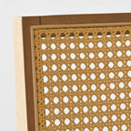 Lot de 6 chaises de salle à manger en bois avec dossier en rotin tressé et assise rembourrée, chaises d'appoint pour la cuisine, la salle à manger ou le coin petit-déjeuner-Panipeachy