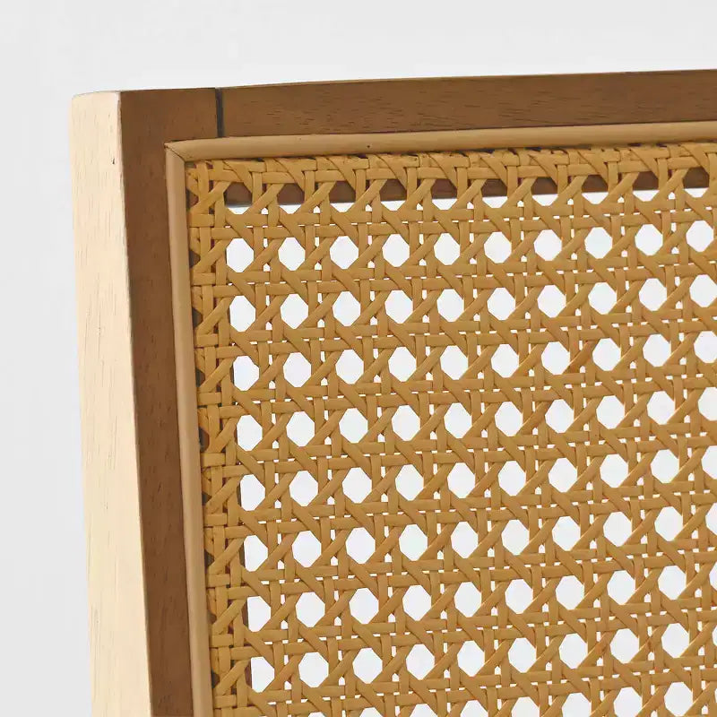 Lot de 6 chaises de salle à manger en bois avec dossier en rotin tressé et assise rembourrée, chaises d'appoint pour la cuisine, la salle à manger ou le coin petit-déjeuner-Panipeachy