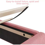 Cadre de lit double en velours, tête de lit réglable, plateforme rembourrée en velours côtelé doux, lattes en bois durables, silencieux, pas besoin de sommier tapissier, rose