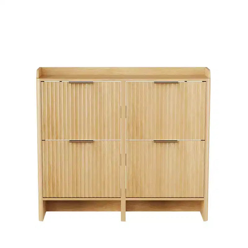 Meuble à chaussures Karl Home de 42,9 pouces avec 4 portes abattantes et déflecteur de table