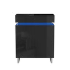 Karl Home 30.7 W High Gloss PET 2 Drawer 2 Door Shoe Cabinet with Light