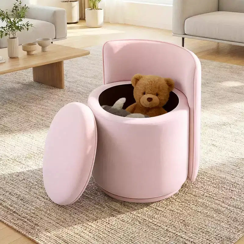 KERDOM Chaise de Coiffeuse en Velours avec Rangement, Dossier Ondulé, Aucun Assemblage Requis, Convient pour Chambre, Dressing, Salon