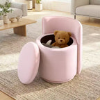 KERDOM Chaise de Coiffeuse en Velours avec Rangement, Dossier Ondulé, Aucun Assemblage Requis, Convient pour Chambre, Dressing, Salon