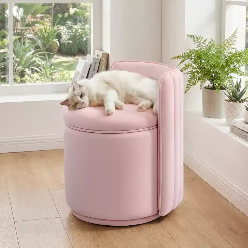 KERDOM Chaise de Coiffeuse en Velours avec Rangement, Dossier Ondulé, Aucun Assemblage Requis, Convient pour Chambre, Dressing, Salon
