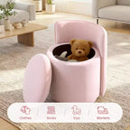 KERDOM Chaise de Coiffeuse en Velours avec Rangement, Dossier Ondulé, Aucun Assemblage Requis, Convient pour Chambre, Dressing, Salon
