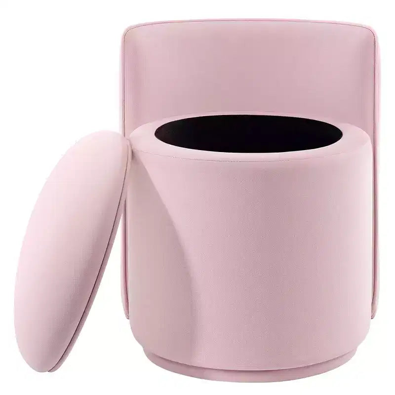 KERDOM Chaise de Coiffeuse en Velours avec Rangement, Dossier Ondulé, Aucun Assemblage Requis, Convient pour Chambre, Dressing, Salon