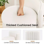 KERDOM Chaise de Coiffeuse en Velours avec Rangement, Dossier Ondulé, Aucun Assemblage Requis, Convient pour Chambre, Dressing, Salon