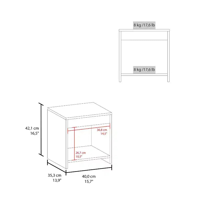 Conçue à la fois pour le style et la fonctionnalité, cette table de chevet noire de 16,5 po de hauteur avec 1 étagère spacieuse est une table de chevet compacte qui vous aide à organiser votre espace.